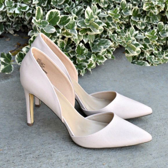 JustFab Shoes - Double d'Orsay Pointy Toe Heels in Pink Blush